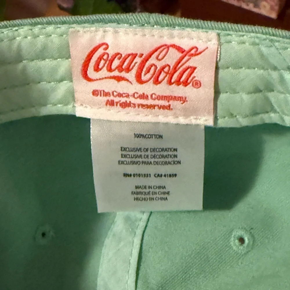 Coca Cola Adjustable Seafoam Green Baseball Cap Unisex NWT